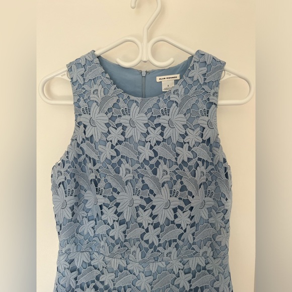 Blue Floral Lace Club Monaco Shift Dress - Picture 2 of 7